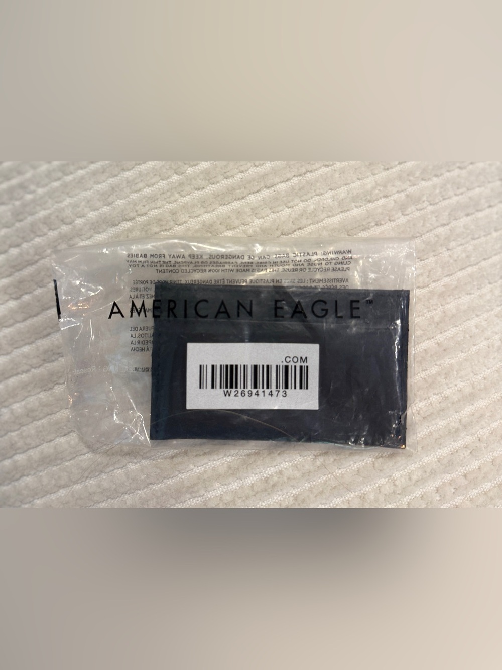 American Eagle Black Logo Credit Card Holder Wallet NWT - Picture 8 of 10